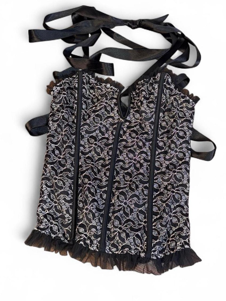 Victoria's Secret Black Lace Corset Top